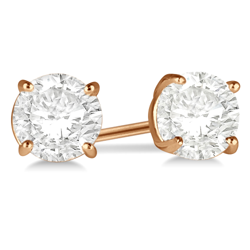 0.50ct. 4-Prong Basket Lab Diamond Stud Earrings 18kt Rose Gold (G-H, SI1)