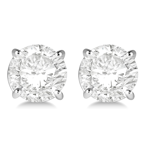 4.00ct. 4-Prong Basket Lab Diamond Stud Earrings Platinum (G-H, SI1)