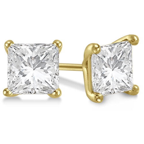 0.50ct. Martini Princess Lab Grown Diamond Stud Earrings 14kt Yellow
