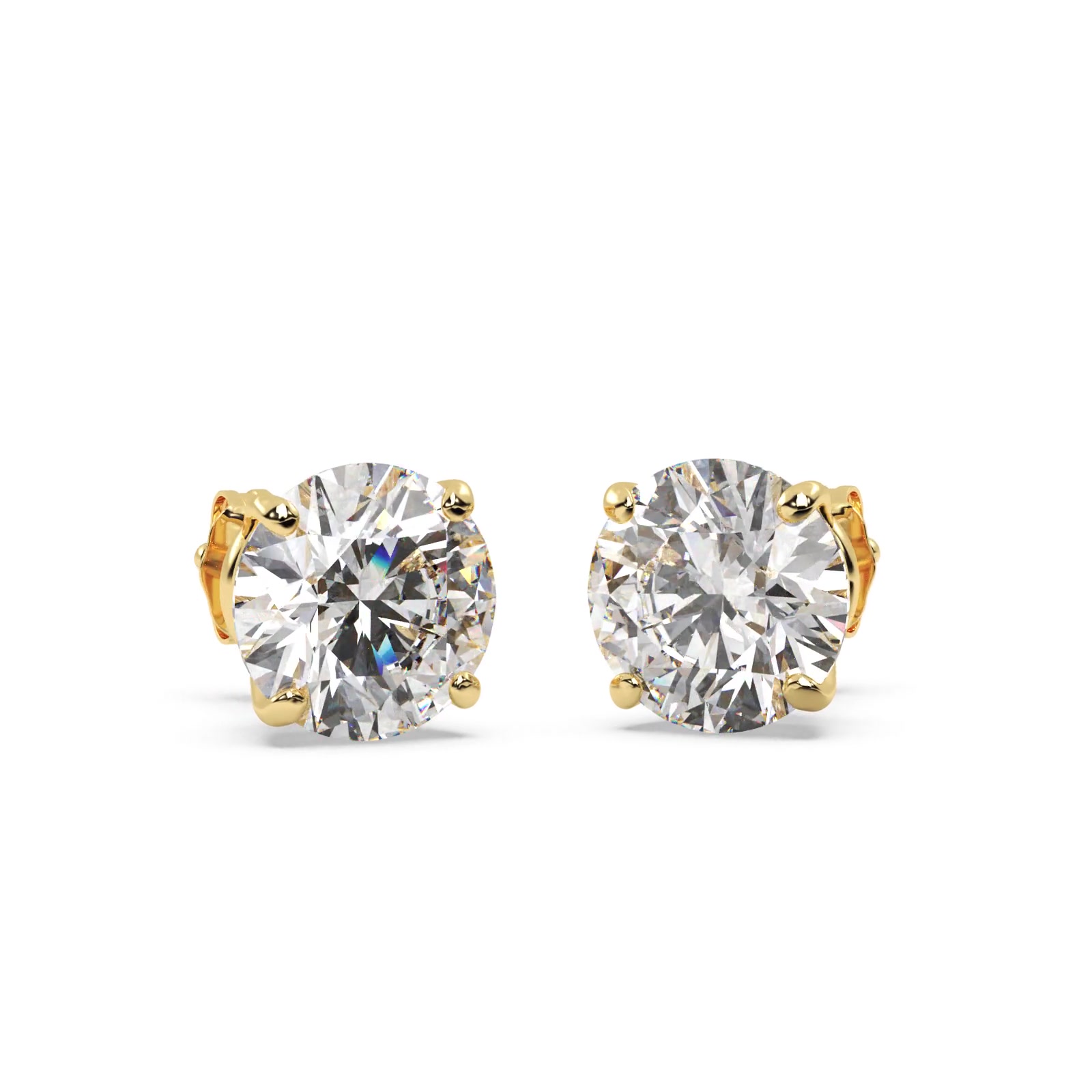 0.33ct. 4-Prong Basket Lab Diamond Stud Earrings 14kt Yellow Gold (F-G, VS1)