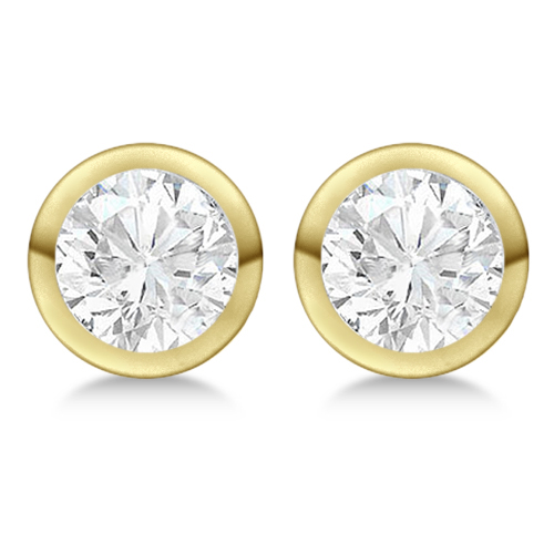 0.33ct. Bezel Set Lab Diamond Stud Earrings 14kt Yellow Gold (G-H, SI1)