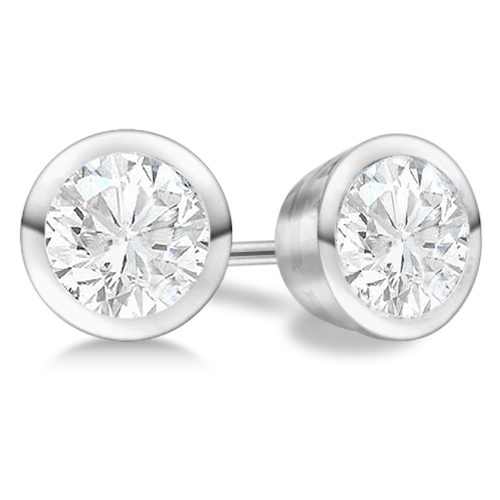 2.50ct. Bezel Set Diamond Stud Earrings Platinum (G-H, VS2-SI1)
