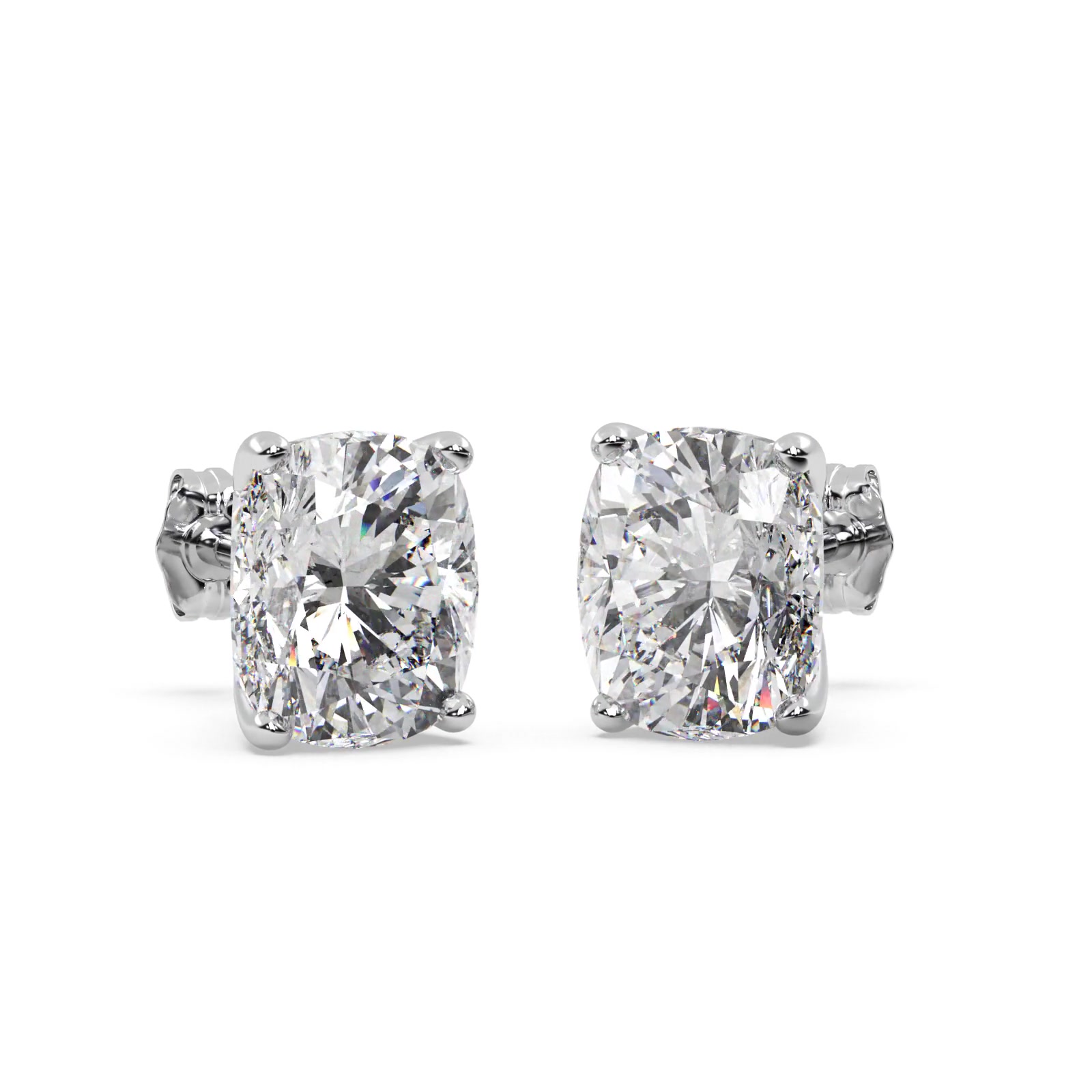 1.00ct. Cushion-Cut Diamond Stud Earrings 14kt White Gold (G-H, VS2-SI1)