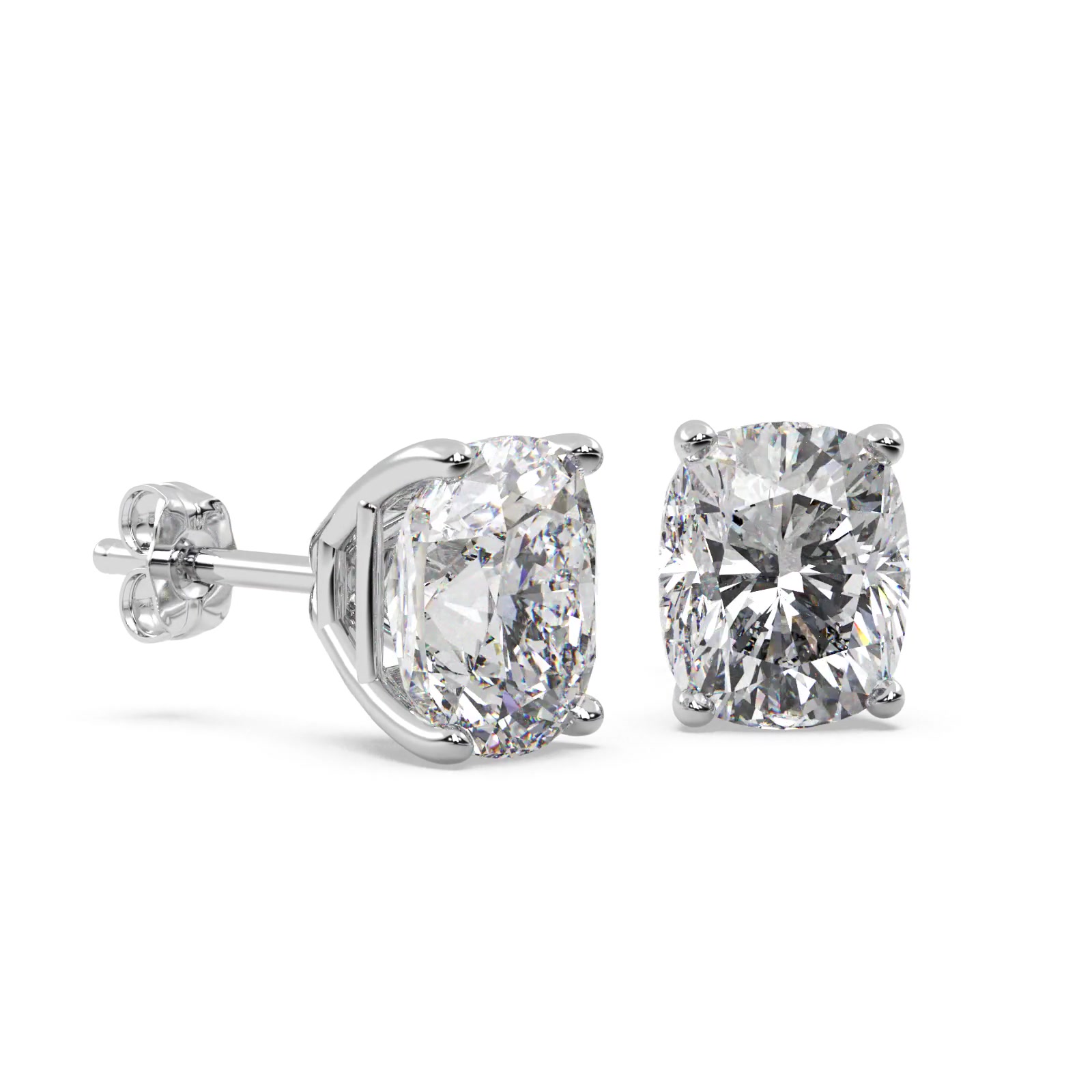 1.00ct. Cushion-Cut Diamond Stud Earrings 14kt White Gold (G-H, VS2-SI1)