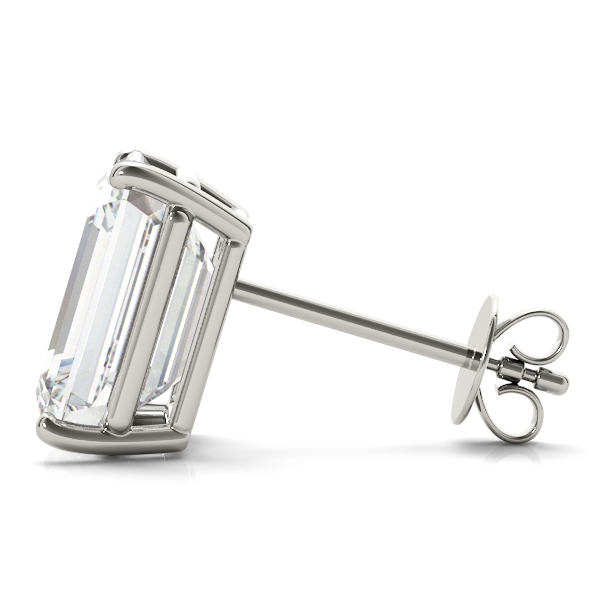 1.00ct Emerald-Cut Lab Diamond Stud Earrings Platinum (G-H, VS2-SI1)