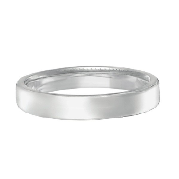 Dome Comfort Fit Wedding Ring Men's European Band 14k White Gold (3mm)