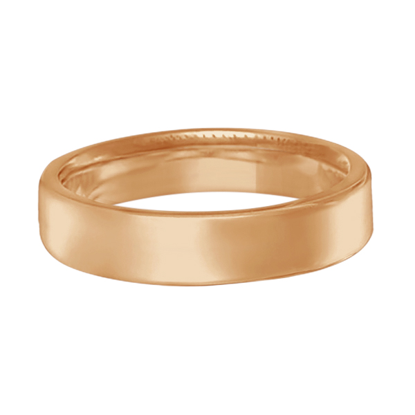 Dome Comfort Fit Wedding Ring Men's European Band 14k Rose Gold (4mm)