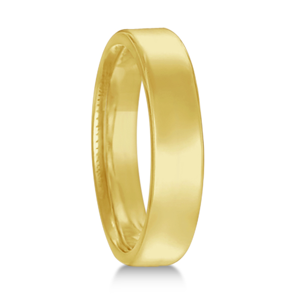 Euro Dome Comfort Fit Wedding Ring Band 18k Yellow Gold (4mm)