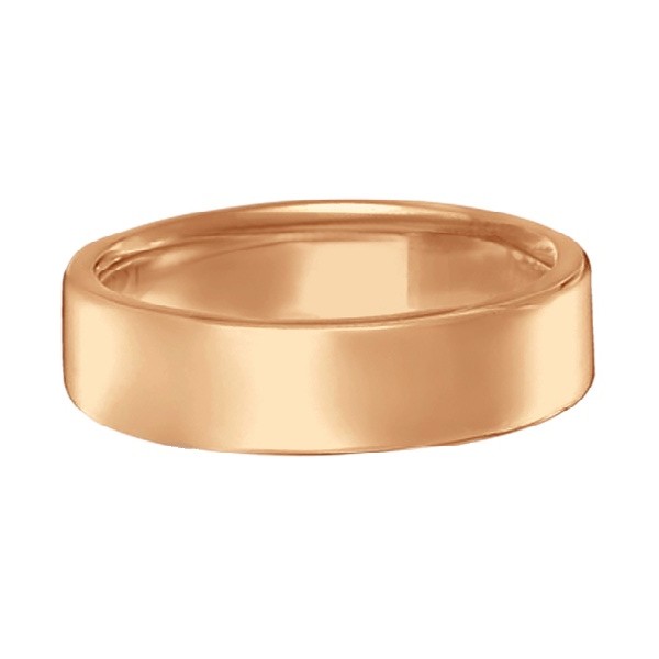 Dome Comfort Fit Wedding Ring Men's European Band 18k Rose Gold (5mm)