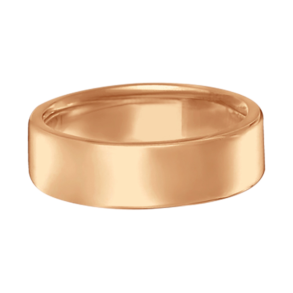 Dome Comfort Fit Wedding Ring Men's European Band 18k Rose Gold (6mm)