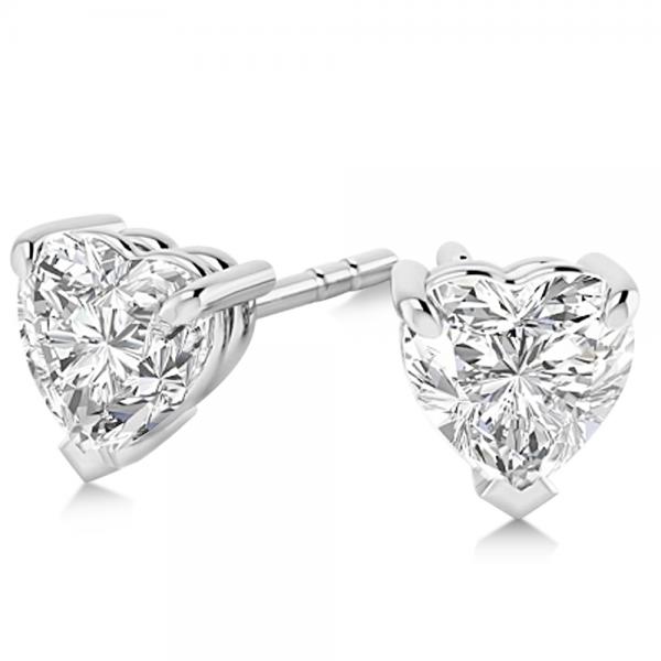 0.75ct Heart-Cut Lab Diamond Stud Earrings 14kt White Gold (G-H, SI1)
