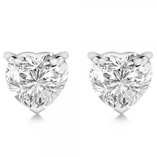 0.75ct Heart-Cut Lab Diamond Stud Earrings 18kt White Gold (G-H, SI1)