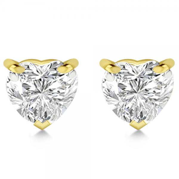 2.00ct Heart-Cut Lab Diamond Stud Earrings 18kt Yellow Gold (G-H, SI1)