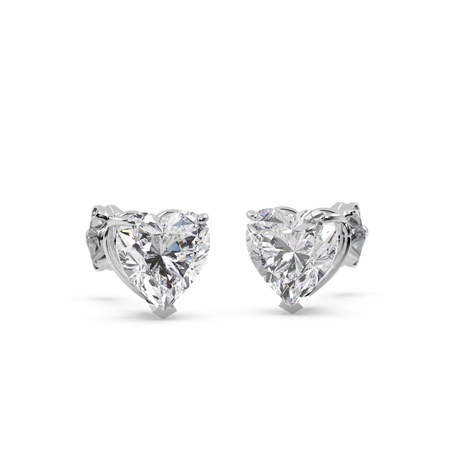0.50ct Heart-Cut Diamond Stud Earrings 14kt White Gold (G-H, VS2-SI1)