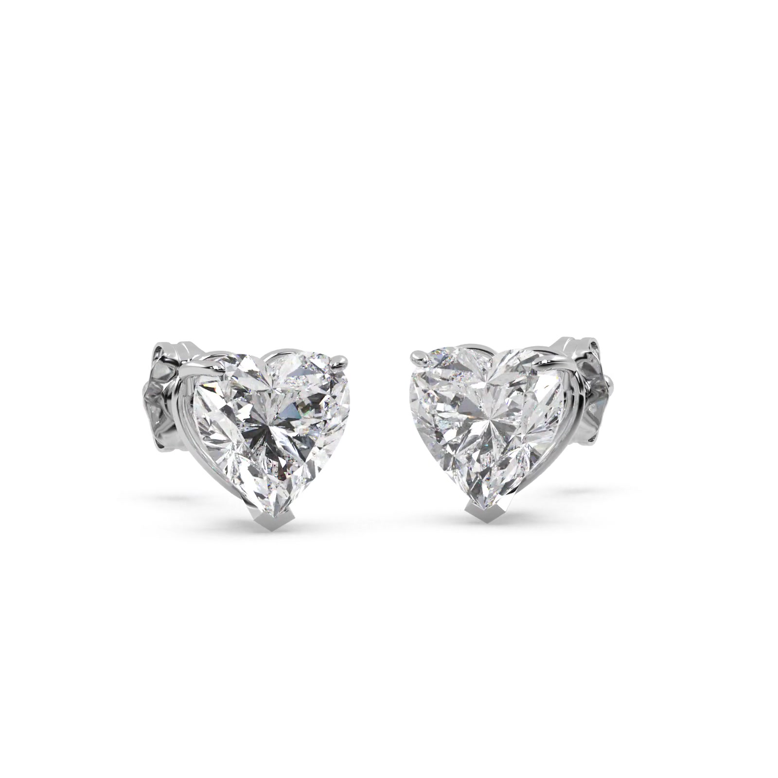 1.00ct Heart-Cut Moissanite Stud Earrings 18kt White Gold (F-G, VVS1)