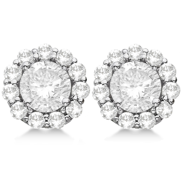 2.50ct. Halo Lab Grown Diamond Stud Earrings Palladium (G-H, VS2-SI1)
