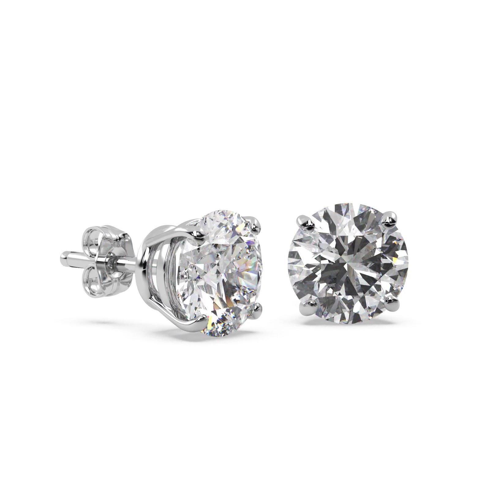 1.00ct. 3-Prong Martini Diamond Stud Earrings 14kt White Gold (H-I, SI2-SI3)