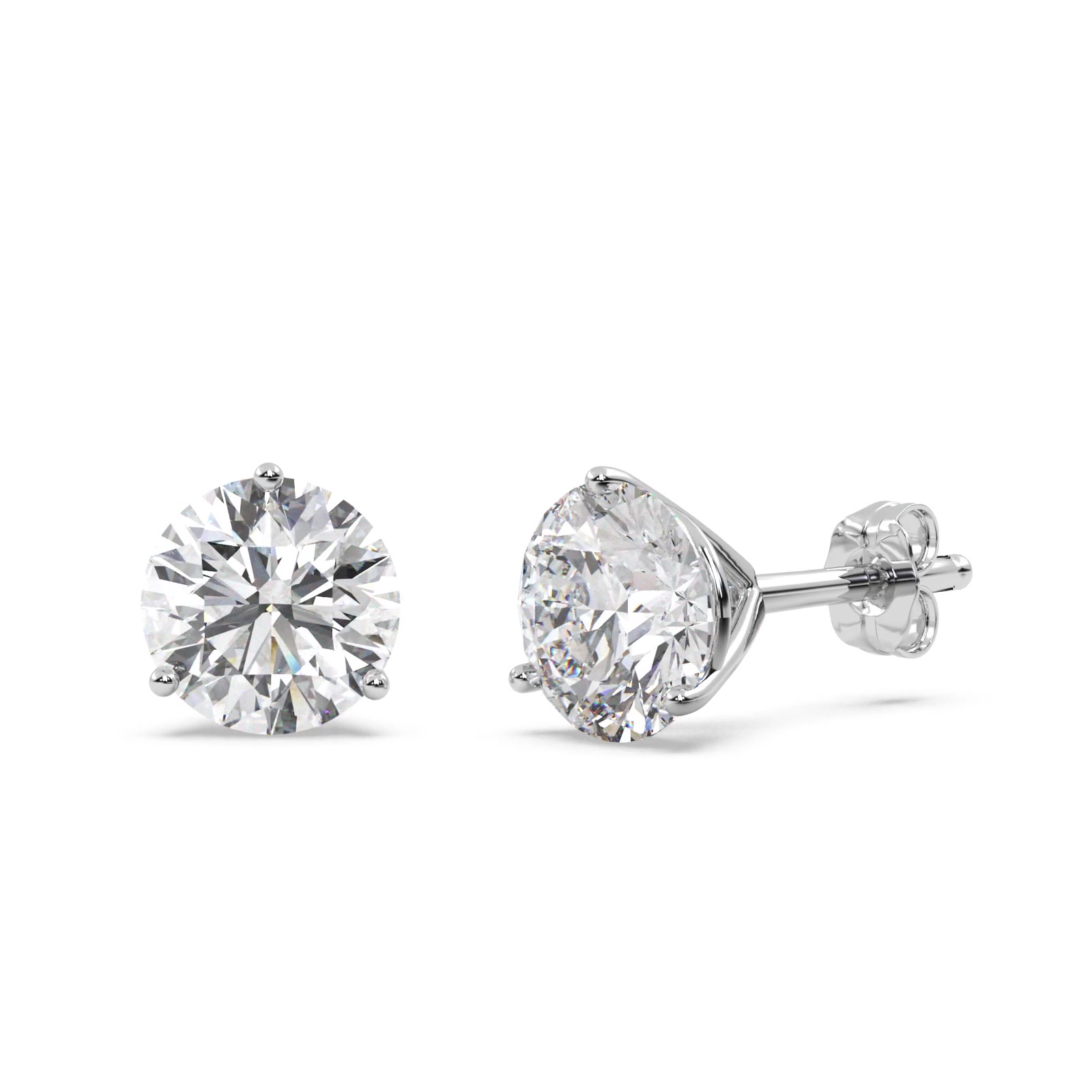 0.50ct. 3-Prong Martini Diamond Stud Earrings 14kt White Gold (H-I, SI2-SI3)