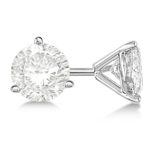 2.50ct. 3-Prong Martini Lab Diamond Stud Earrings Palladium (H-I, SI2-SI3)