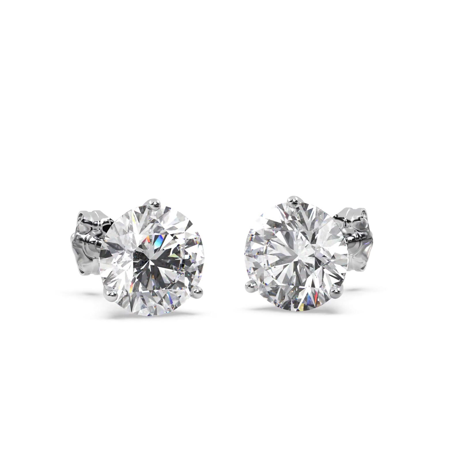 0.33ct. 3-Prong Martini Diamond Stud Earrings 14kt White Gold (G-H, VS2-SI1)