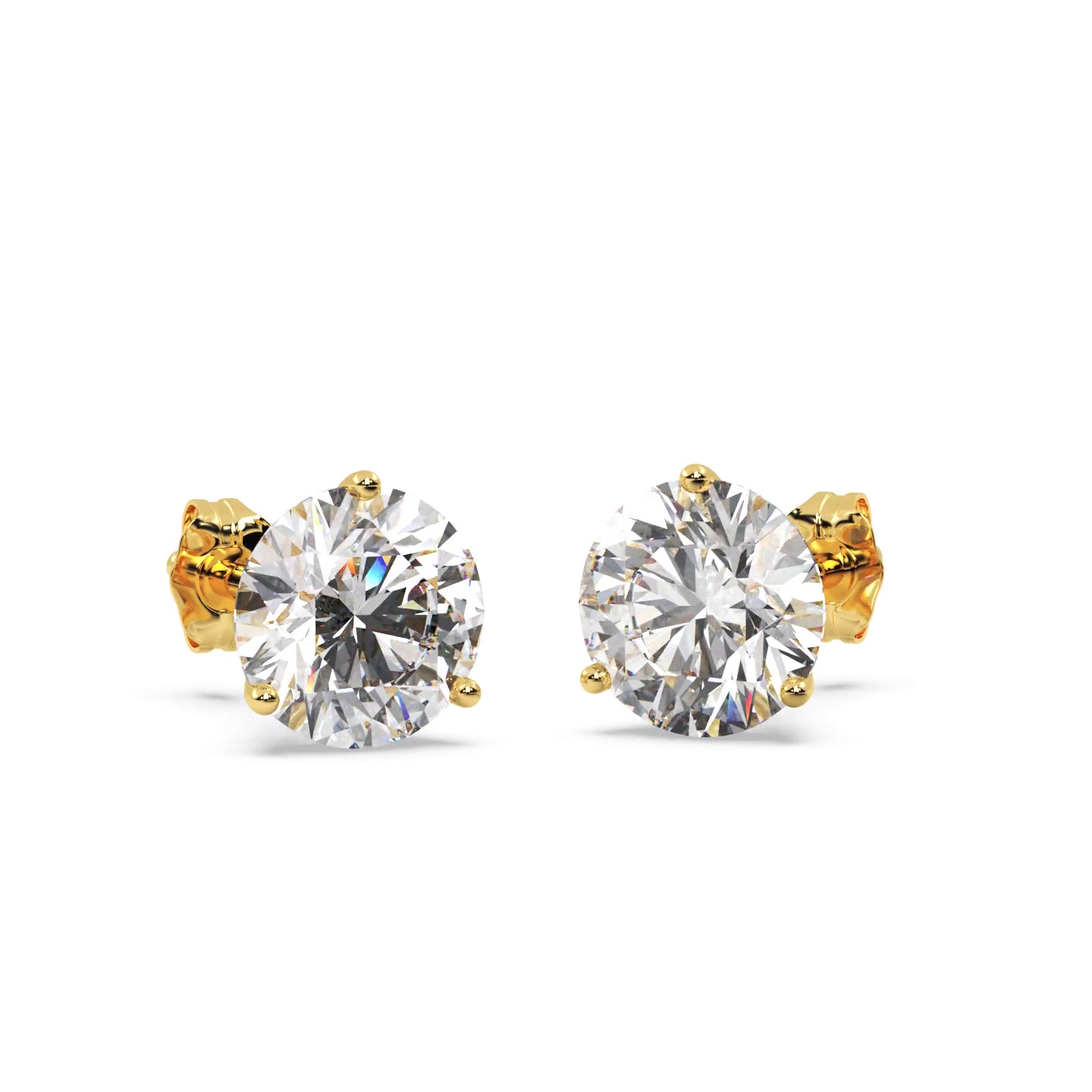 1.50ct. 3-Prong Martini Diamond Stud Earrings 14kt Yellow Gold (G-H, VS2-SI1)