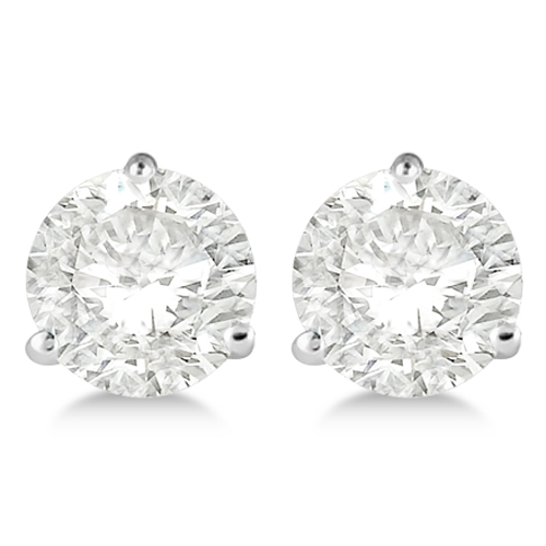3.00ct. 3-Prong Martini Lab Diamond Stud Earrings 18kt White Gold (F-G, VS1)