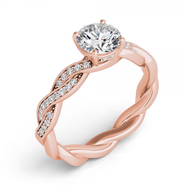 Diamond Infinity Twisted Engagement Ring 14k Rose Gold (0.22ct)