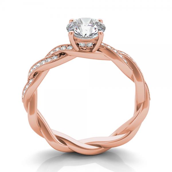 Diamond Infinity Twisted Engagement Ring 14k Rose Gold (0.22ct)