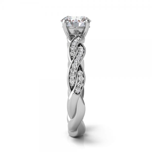 Diamond Twisted Bridal Set Setting 14k White Gold (0.42ct)