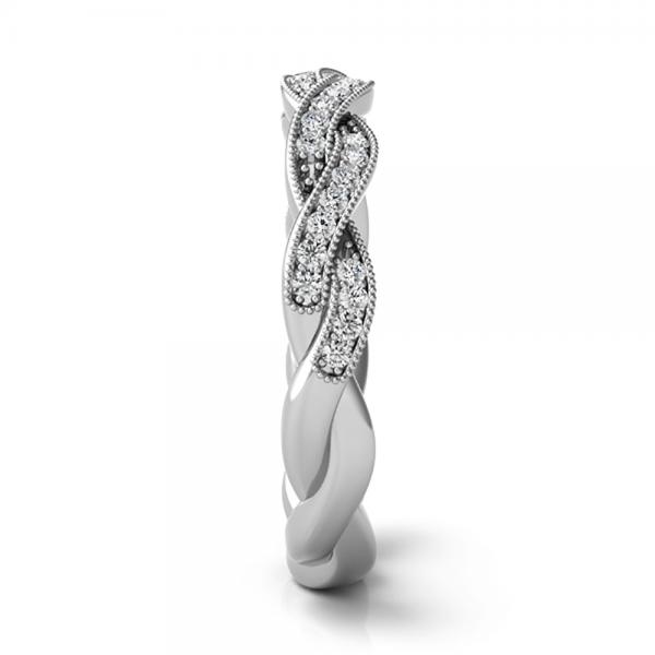 Diamond Twisted Bridal Set Setting 14k White Gold (0.42ct)