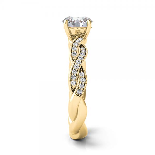 Diamond Twisted Bridal Set Setting 14k Yellow Gold (0.42ct)