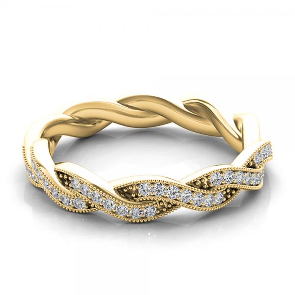 Diamond Twisted Bridal Set Setting 14k Yellow Gold (0.42ct)