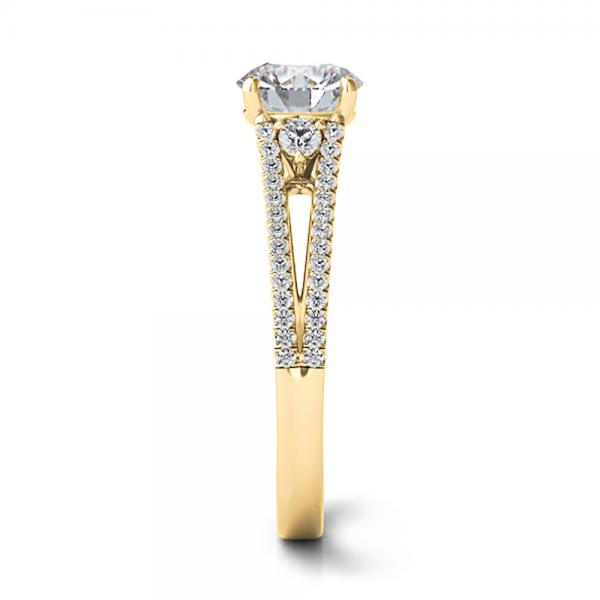 Diamond Split Shank Engagement Ring 14k Yellow Gold (1.00ct)