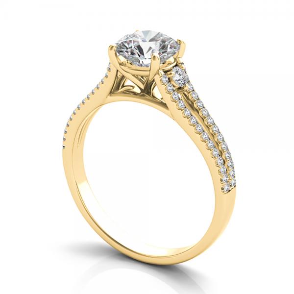 Diamond Split Shank Engagement Ring 14k Yellow Gold (1.00ct)