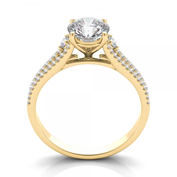 Diamond Split Shank Engagement Ring 14k Yellow Gold (1.00ct)