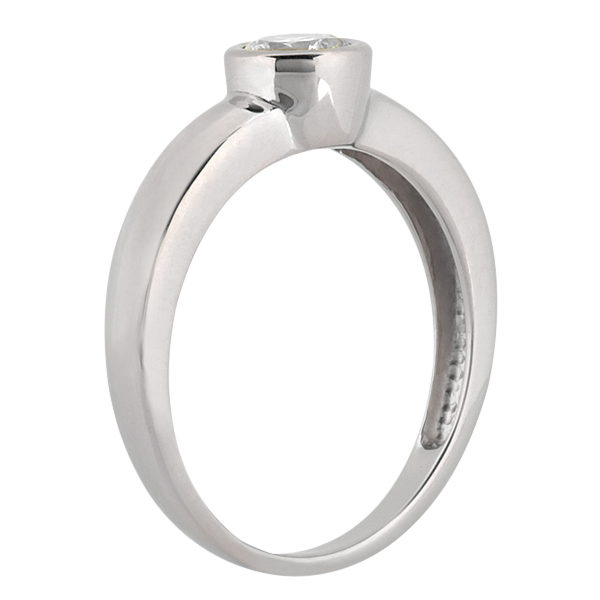 Bezel-Set Solitaire Engagement Ring Setting in Platinum