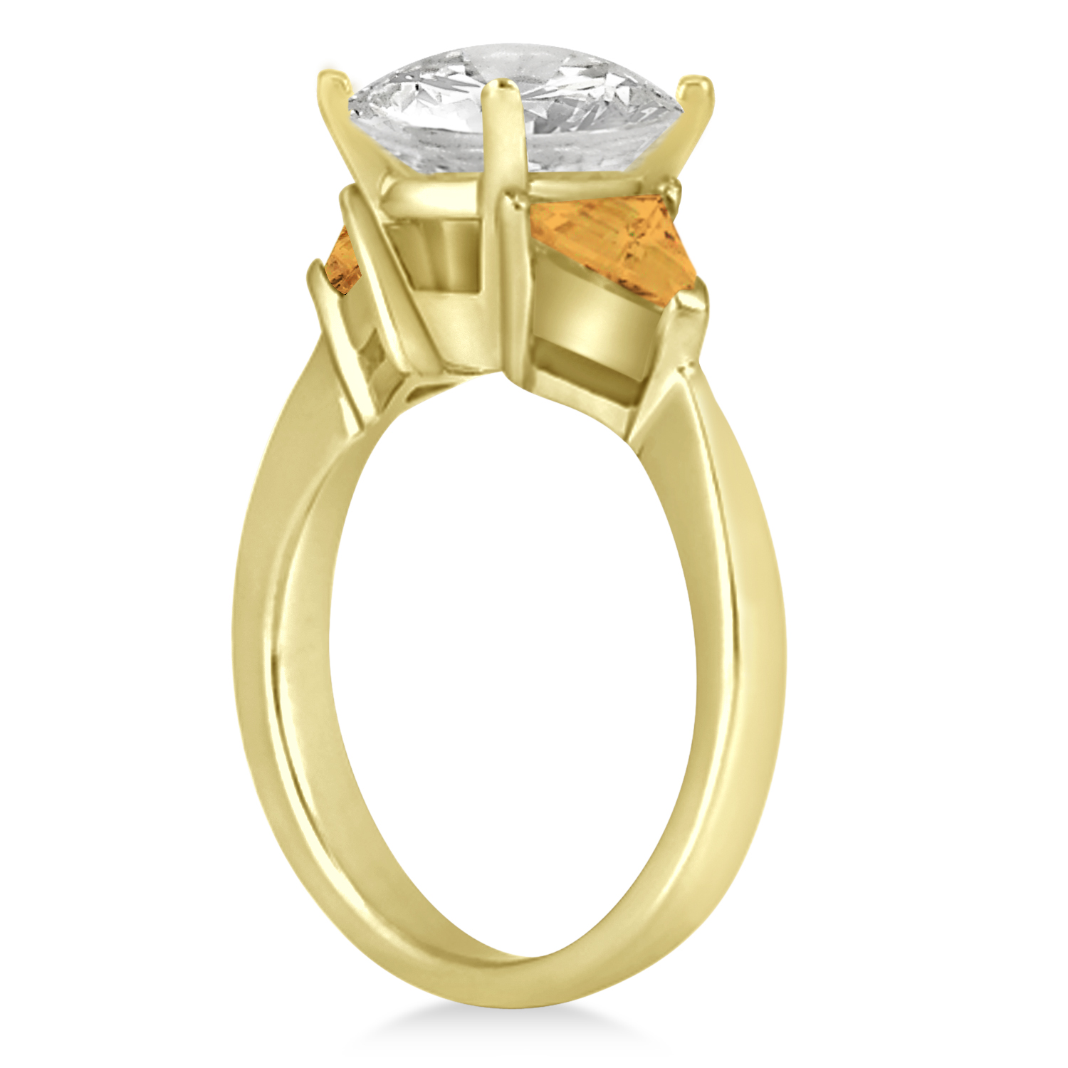 Citrine Three Stone Trilliant Engagement Ring 18k Yellow Gold (0.70ct)