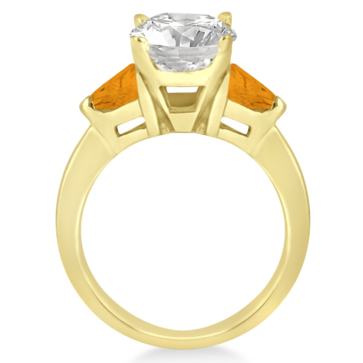 Citrine Three Stone Trilliant Engagement Ring 18k Yellow Gold (0.70ct)