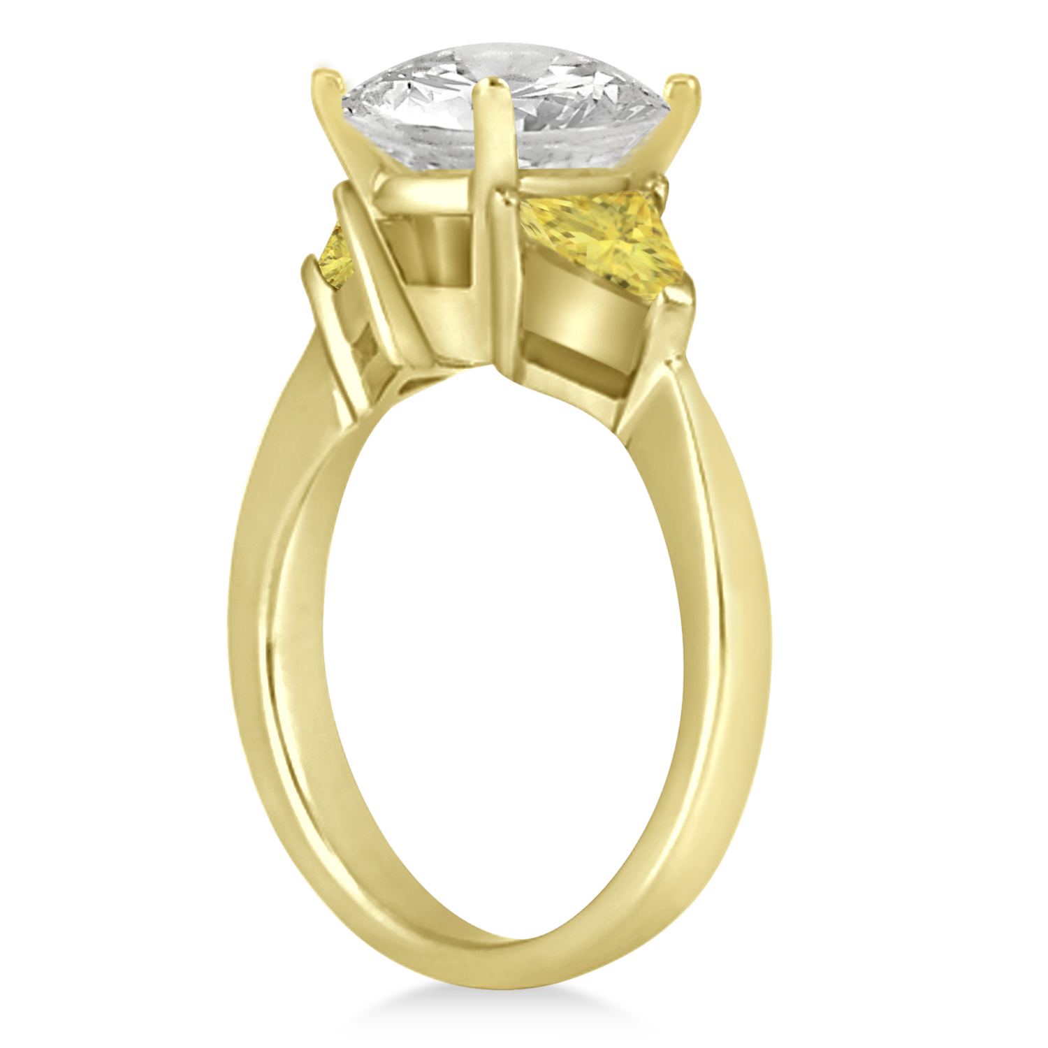 Yellow Diamond Three Stone Trilliant Engagement Ring 18k Yellow Gold (0.70ct)