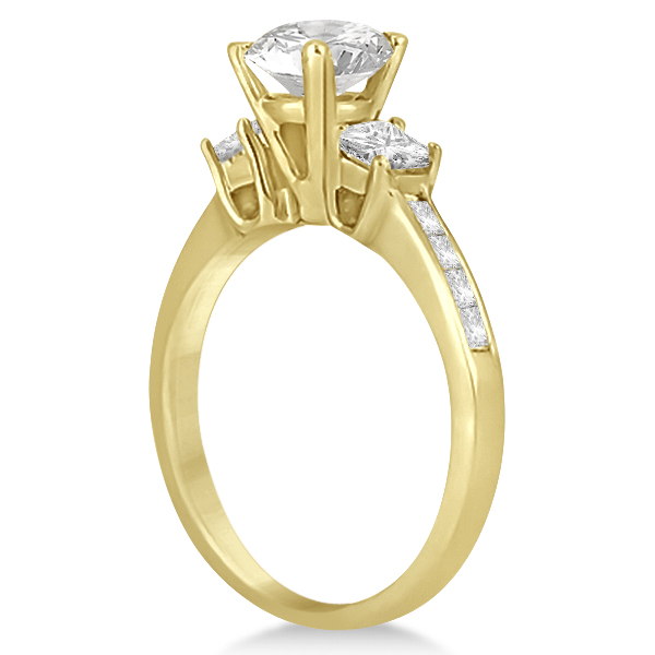 Three-Stone Princess Cut Diamond Engagement Ring in 14k Yellow Gold (0.64 ctw)