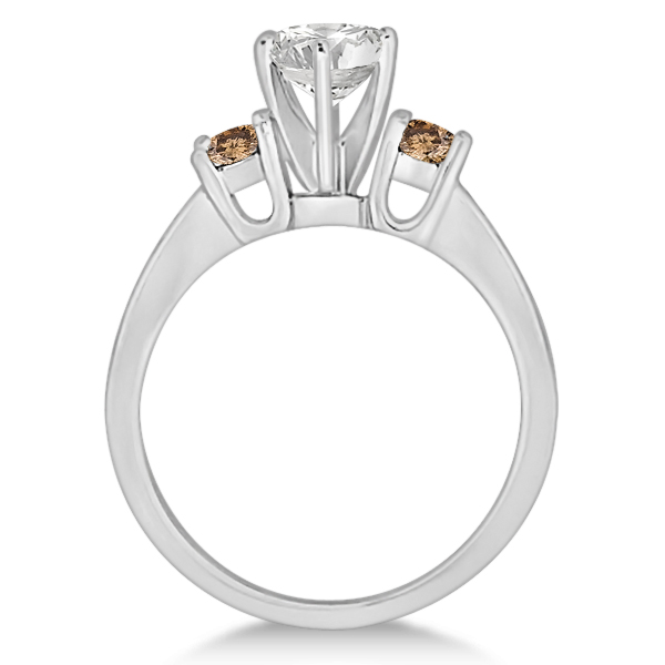 White & Champagne Diamond Engagement Ring 14K White Gold (0.45 ctw)