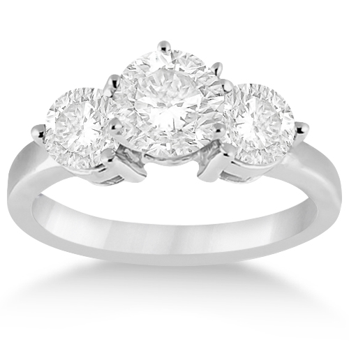 Three Stone Diamond Engagement Ring Setting Platinum (0.50ct)