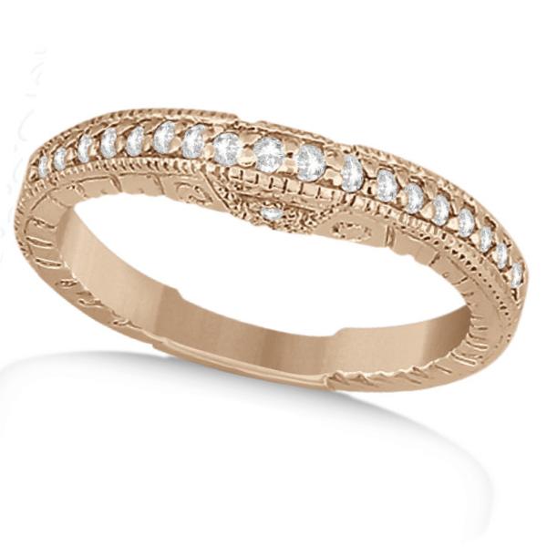 Antique Style Art Deco Diamond Bridal Set 14K Rose Gold (0.53ct)