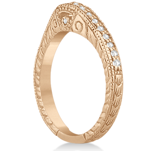 Antique Style Art Deco Diamond Bridal Set 14K Rose Gold (0.53ct)