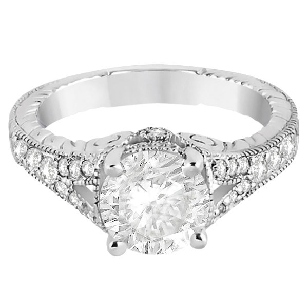 Antique Style Art Deco Diamond Engagement Ring Platinum (0.33ct)