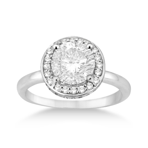 Floating Halo Diamond Engagement Ring Setting Palladium (0.40ct)