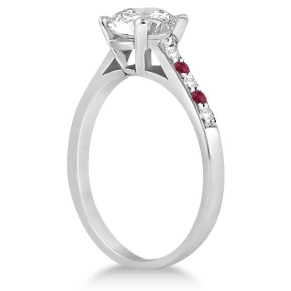 Cathedral Ruby & Diamond Engagement Ring Platinum (0.20ct)