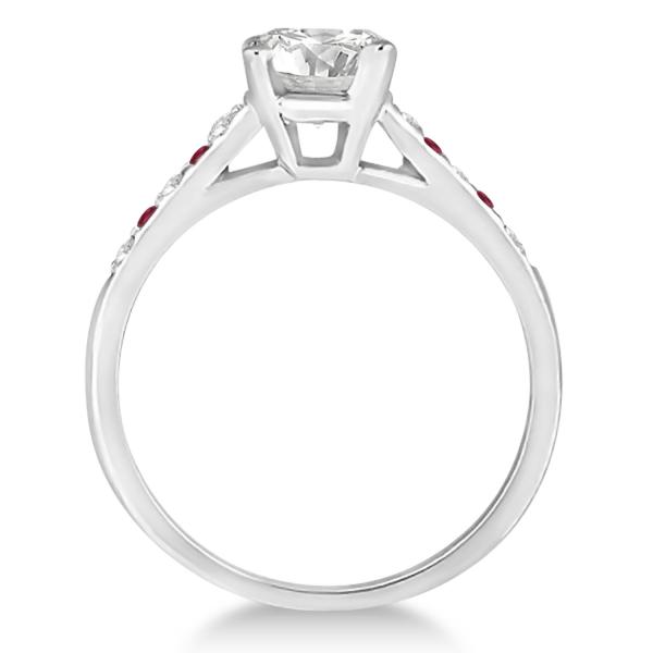 Cathedral Ruby & Diamond Engagement Ring Platinum (0.20ct)