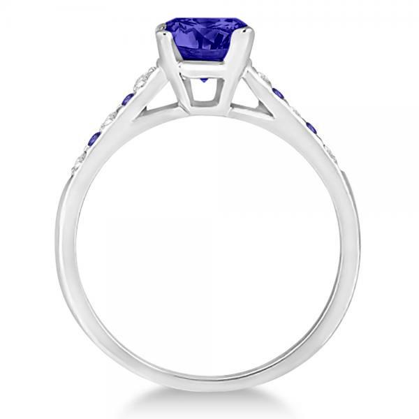 Cathedral Tanzanite & Diamond Engagement Ring Platinum (1.20ct)