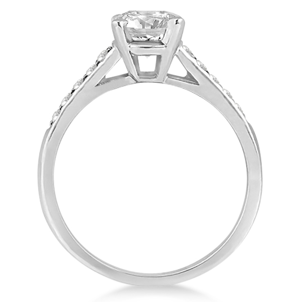 Cathedral Princess Cut Diamond Engagement Ring 14k White Gold (0.75ct)